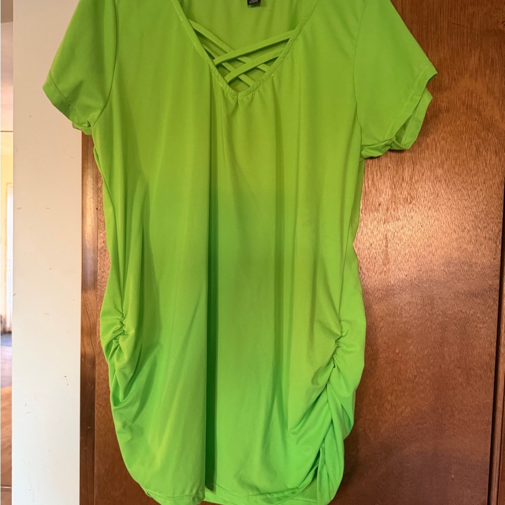 Love Bright Lime Short Sleeve Top